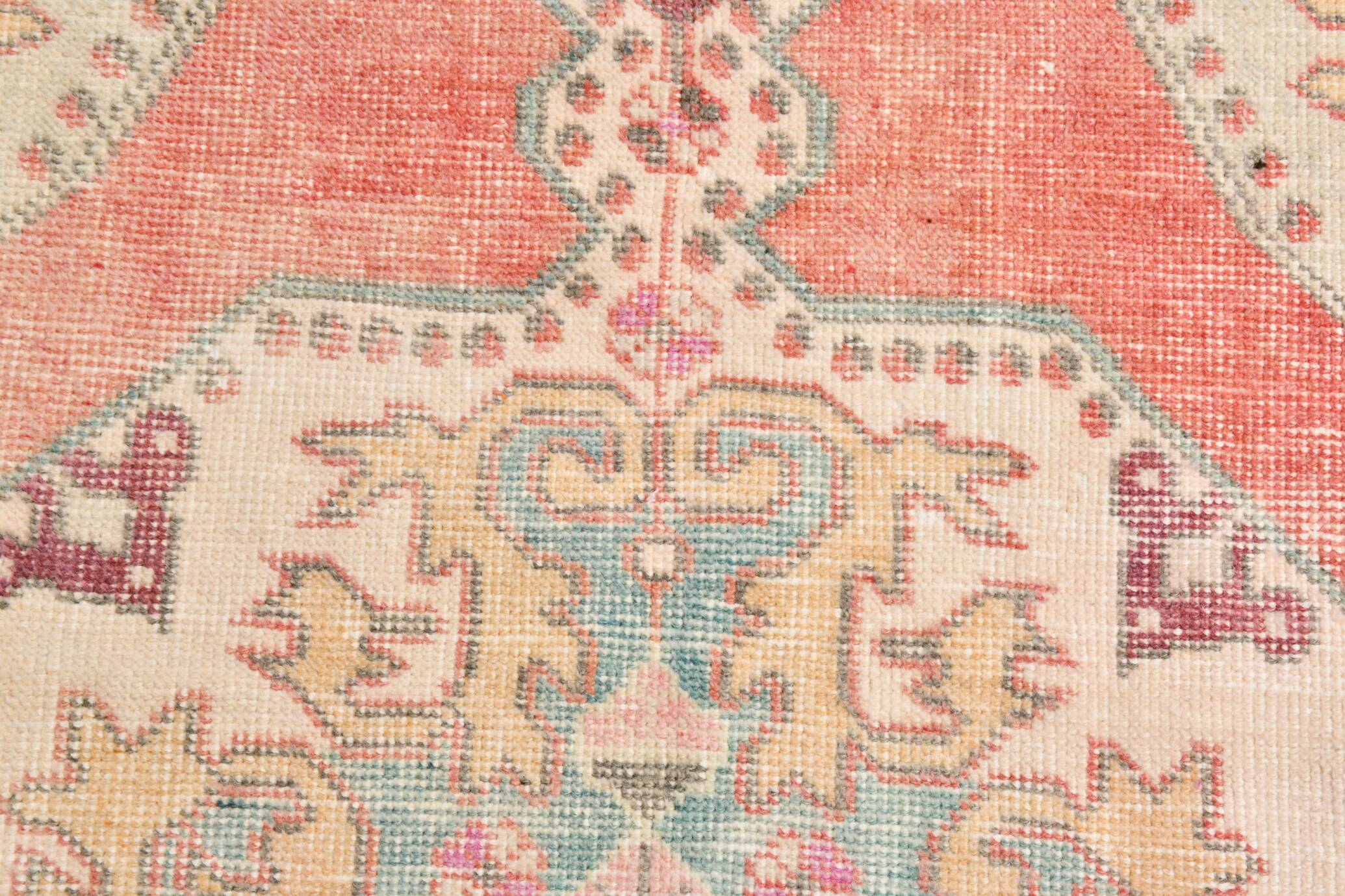 4x7 Red Madallion Turkish Rug 117x225Cm SK 22422