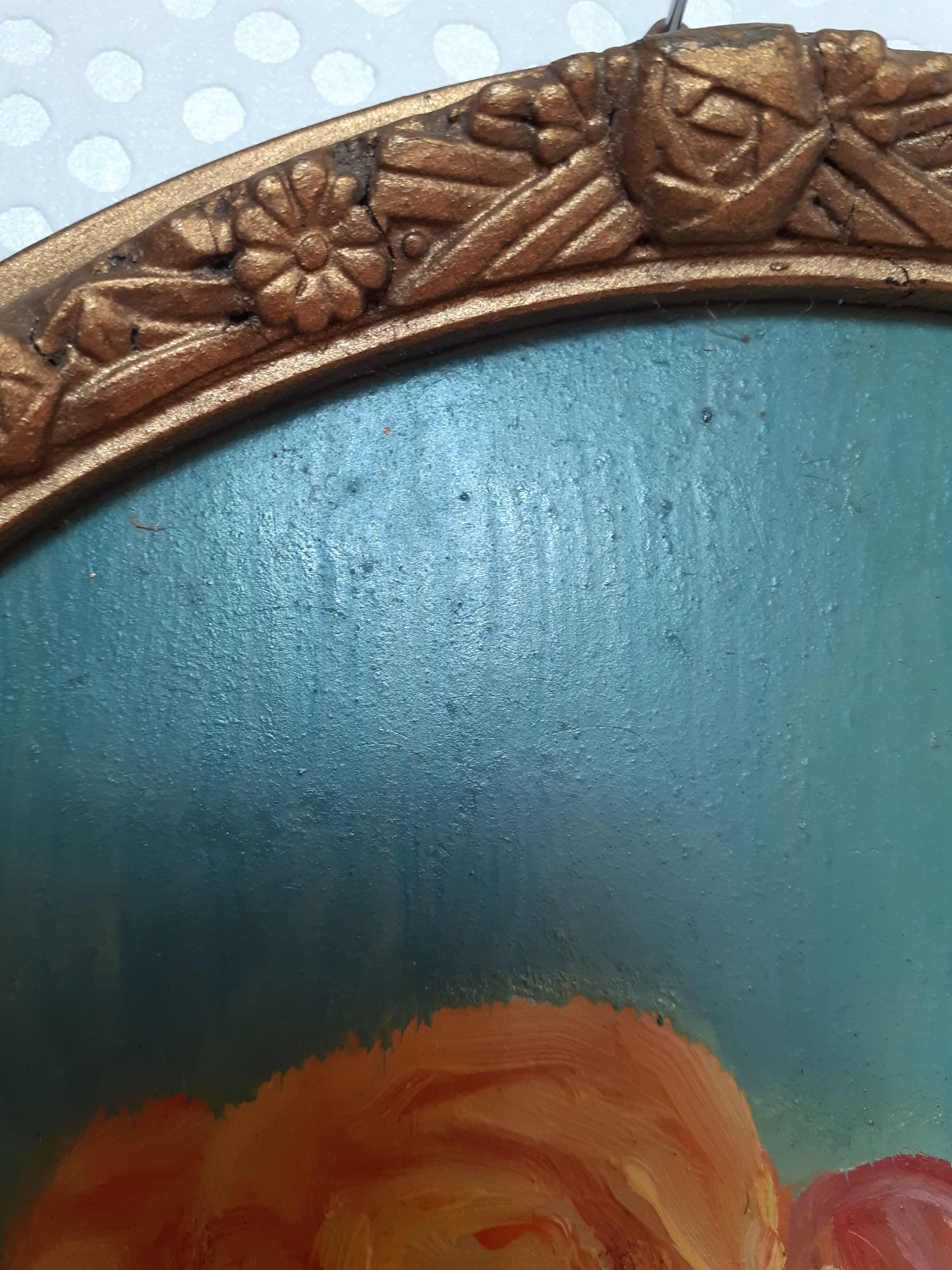 Tableau ovale roses