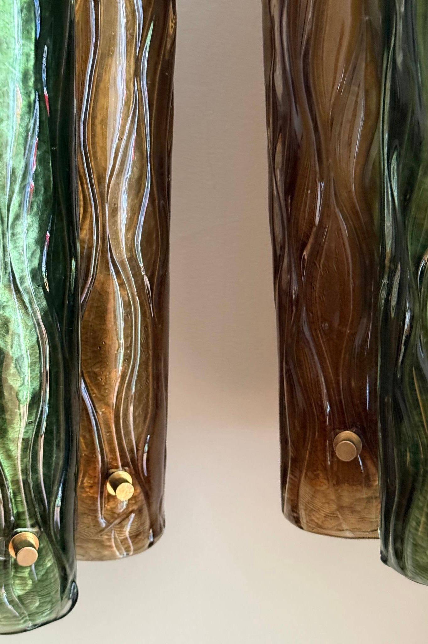 Murano and brass wall sconces