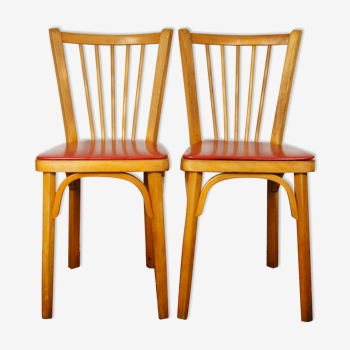 Set de 2 chaises bistrot Baumann skaï & hêtre