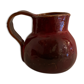 Red ceramic pitcher or jug blood of beef, 1970