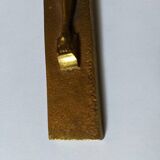 INRI gilded bronze wall crucifix, ancient religious object