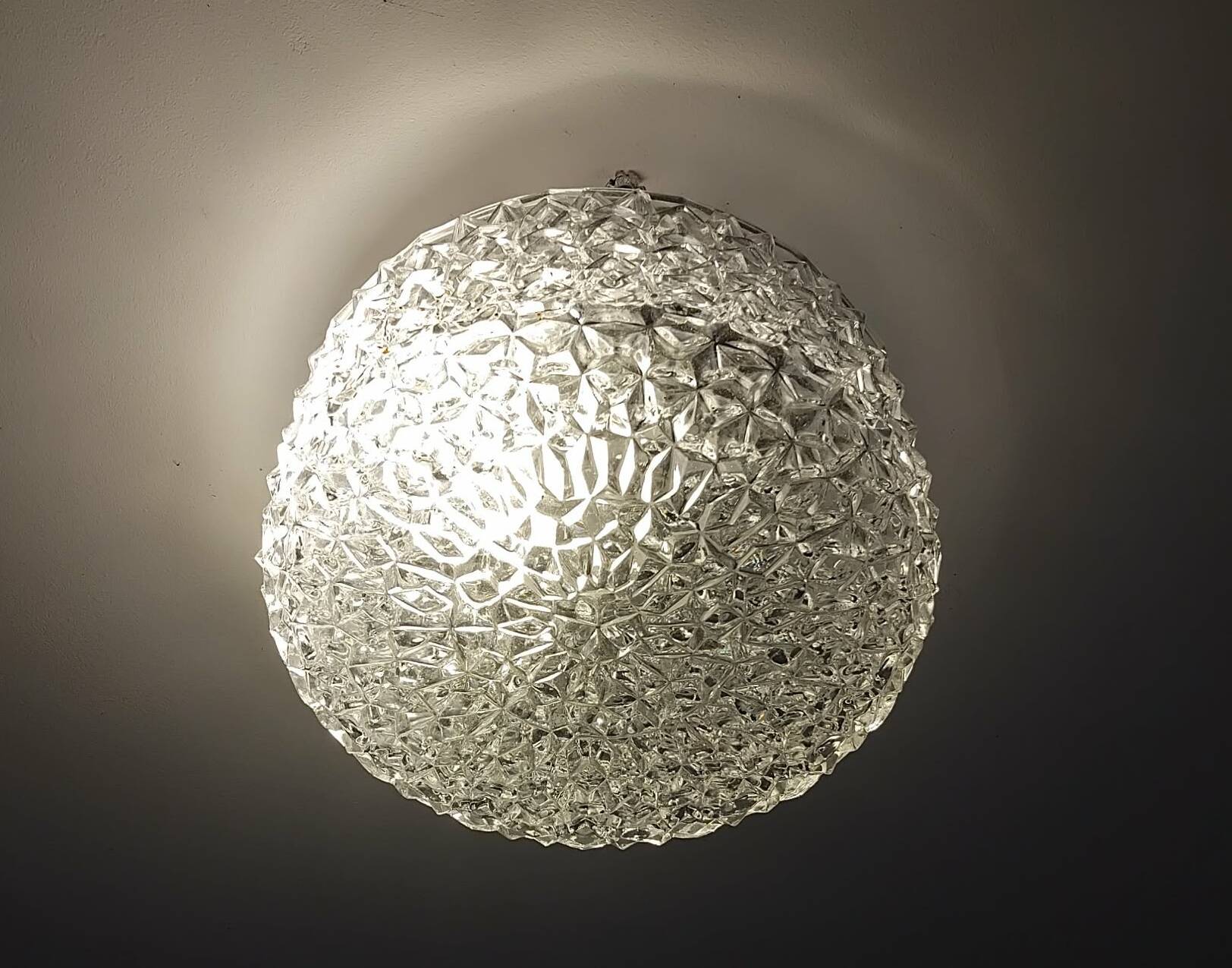 Moulded glass ceiling light from the 60s/70s.