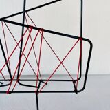 Vintage black metal magazine rack circa 19