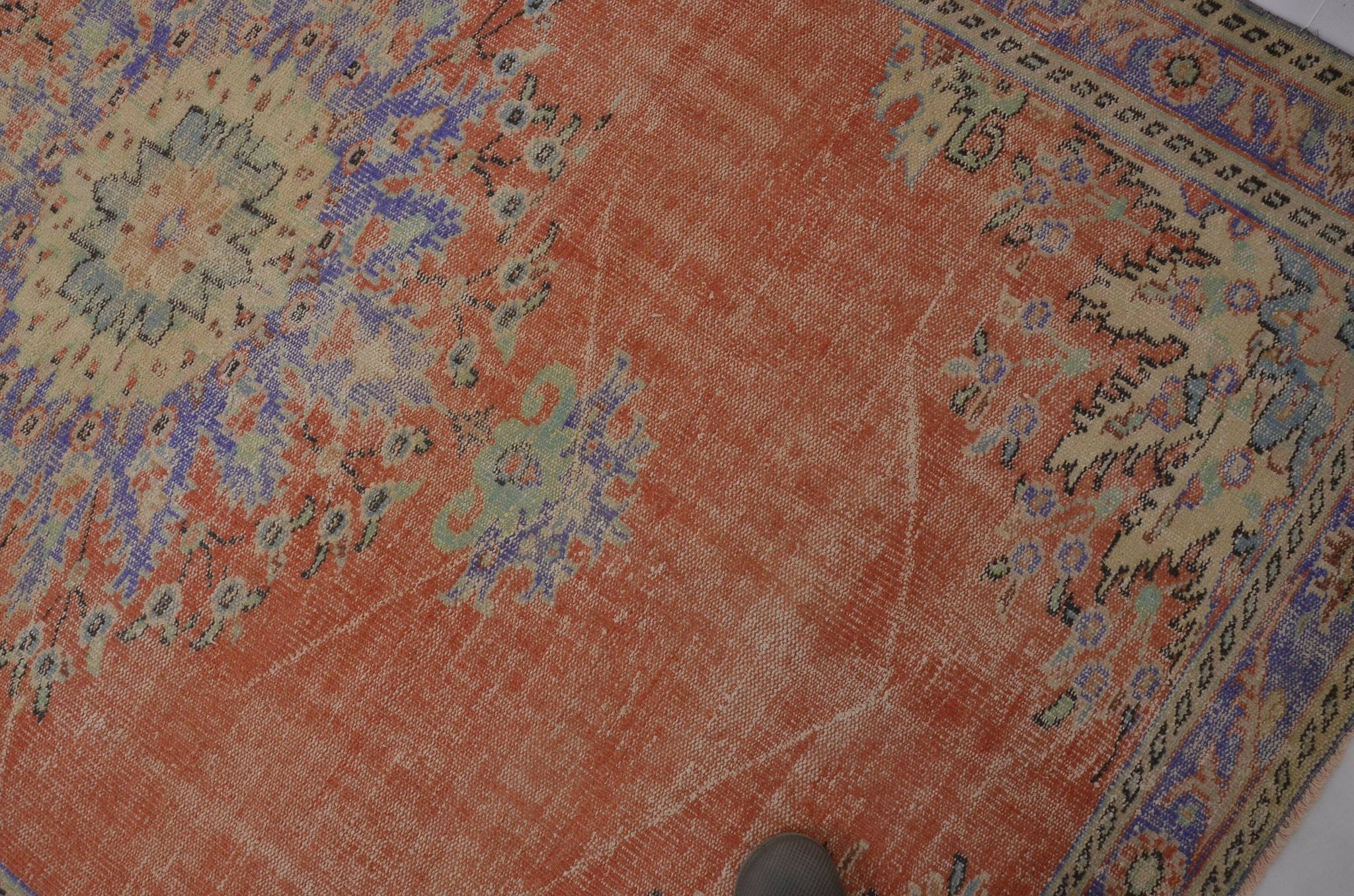 Orange Anatolian Vintage Turkish Rug sku 734