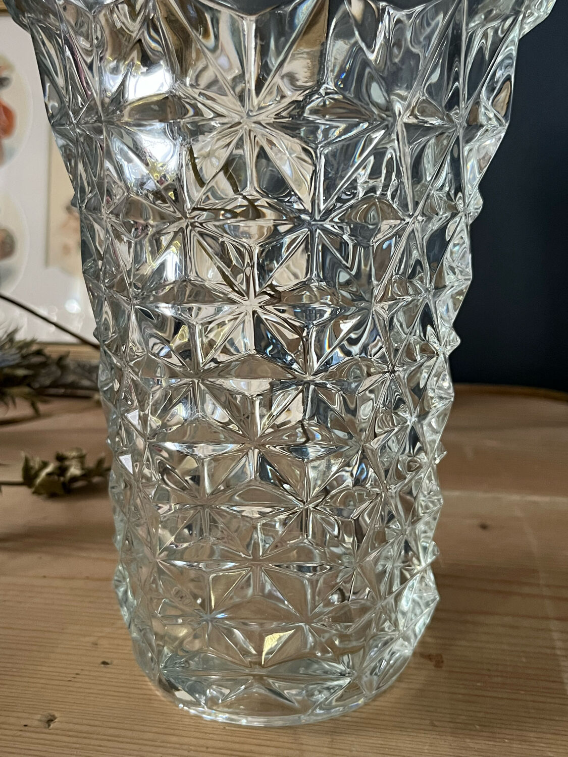 Moulded glass vase
