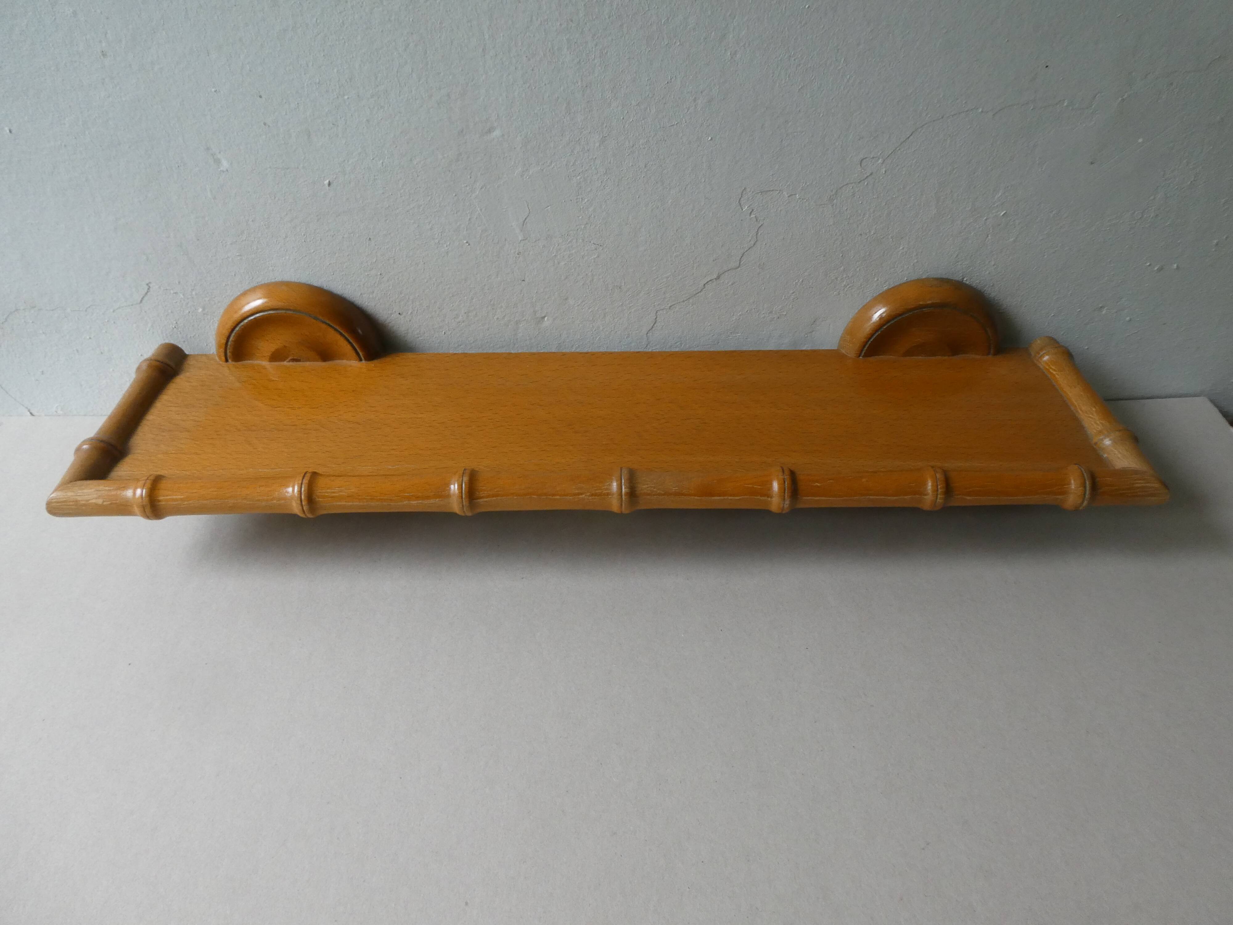 Wooden wall shelf, imitating bamboo