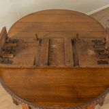 Victorian dining table, around 1840, solid oak, extendable