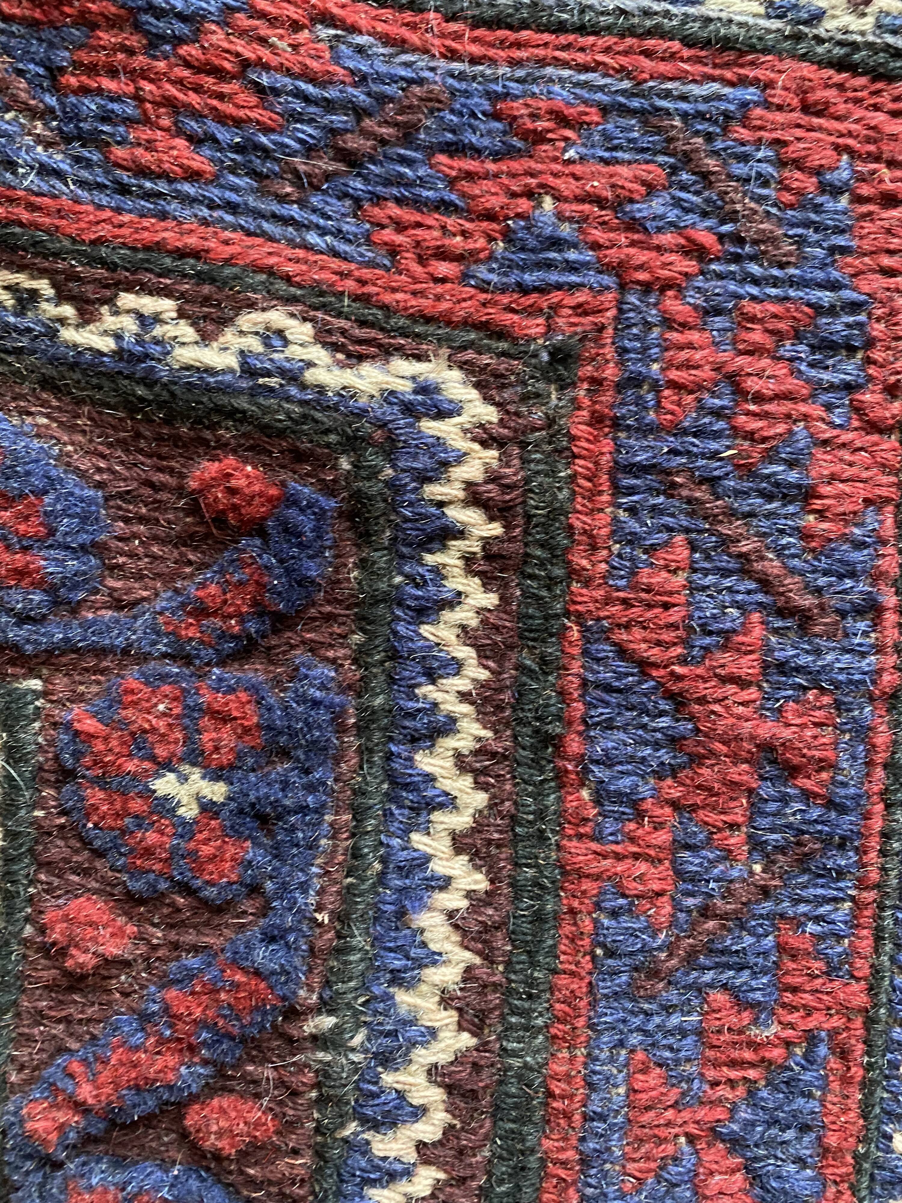Old Afghan wool rug 270x186cm