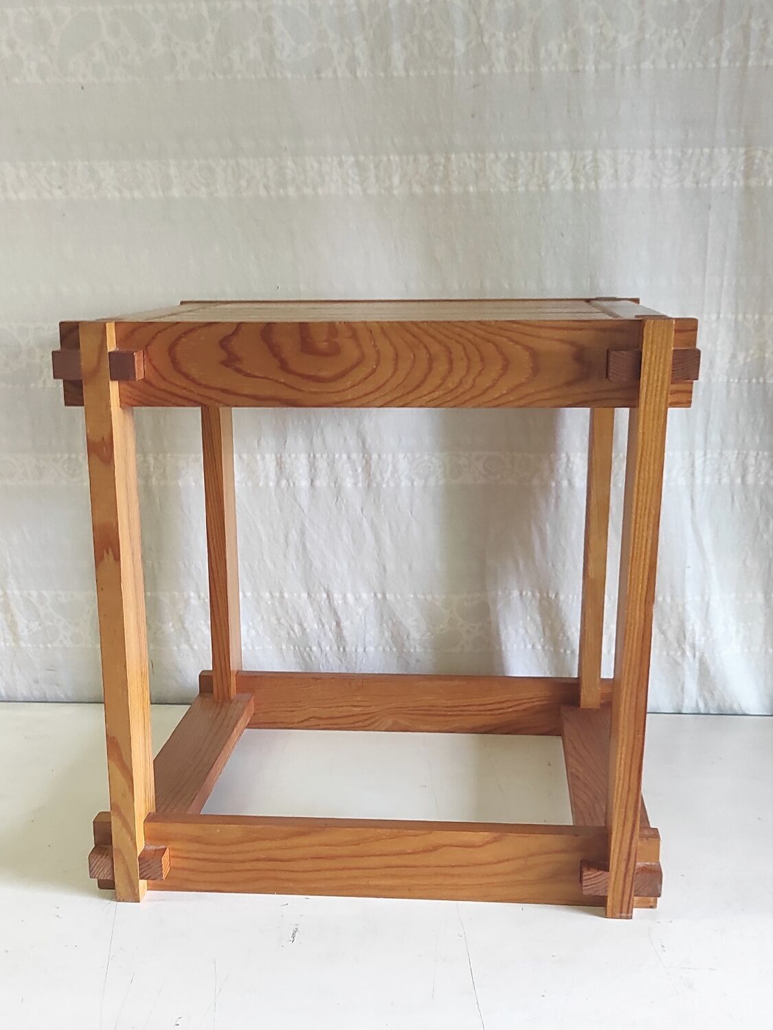 Solid wood side table - 70s
