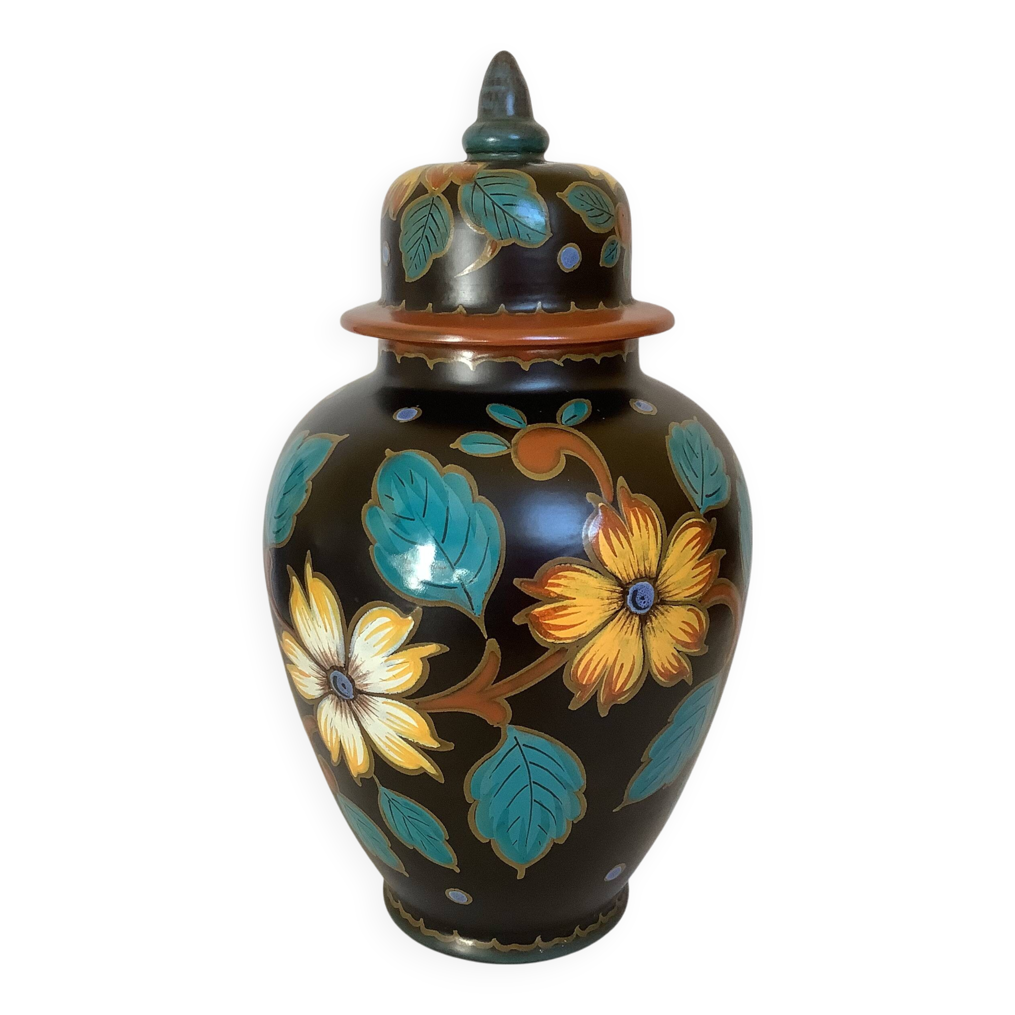 Large Hetty Gouda Holland Covered Vase