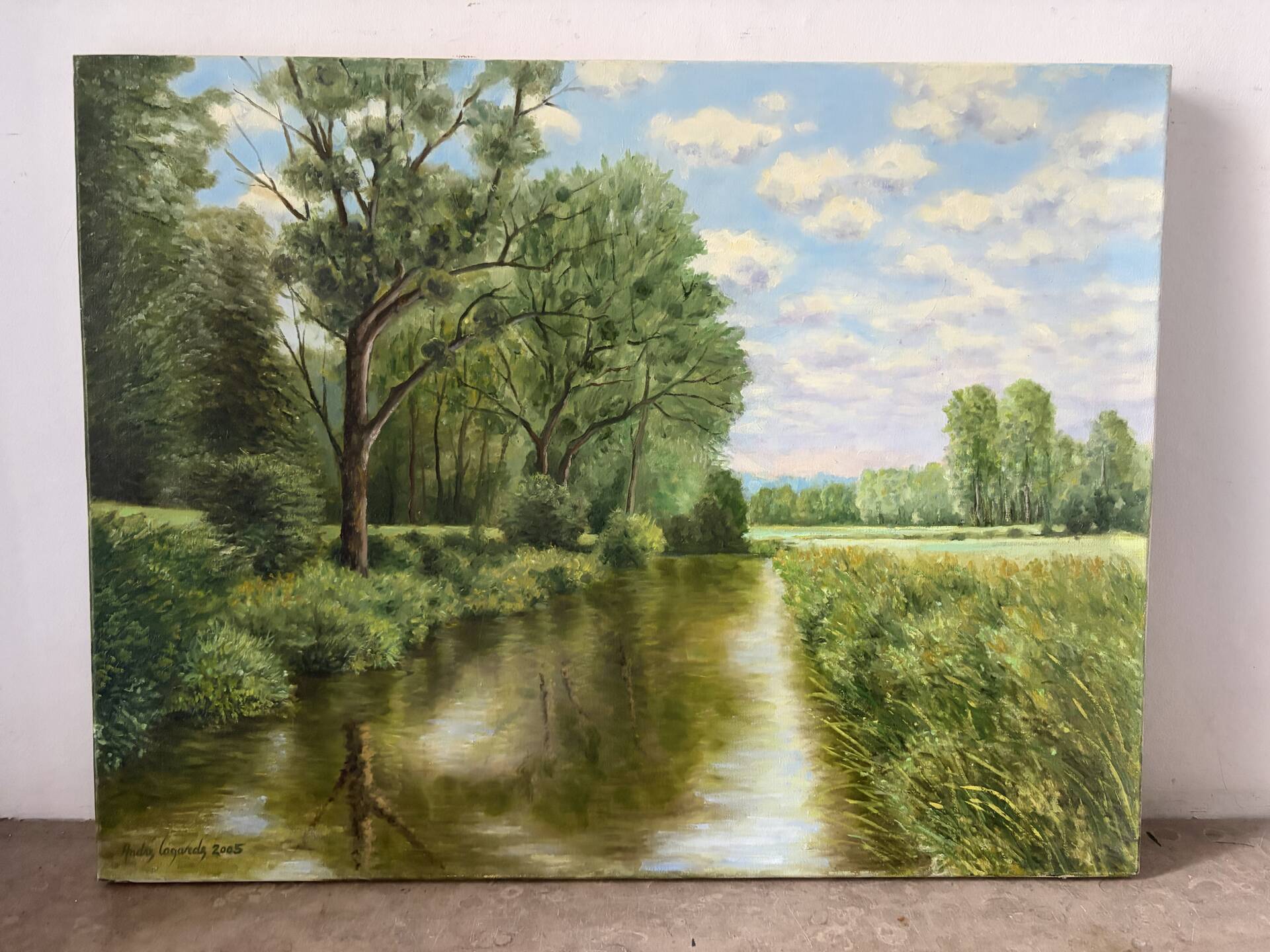 Summer landscape, oil on canvas signed André Lagarde 2005