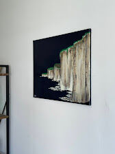 Acrylic painting painting "Cliffs in the night"
