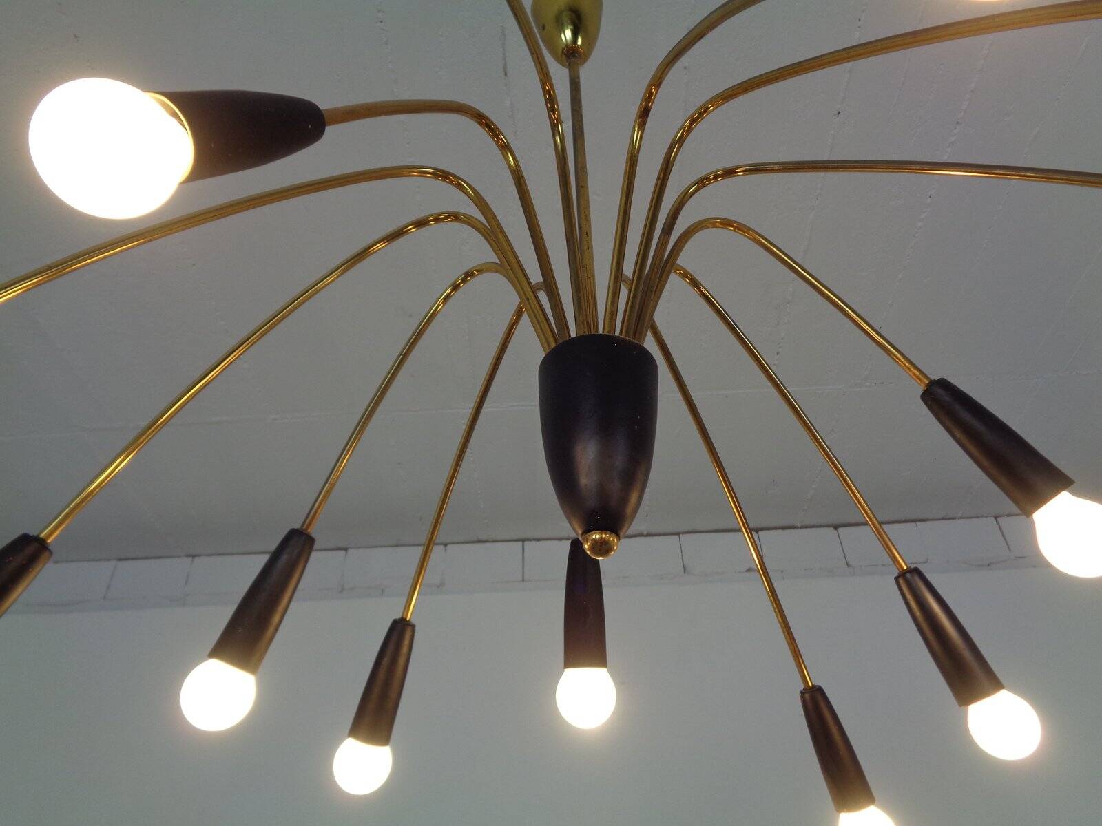 Large Italian Spider Ceiling Lamp, 1950s
