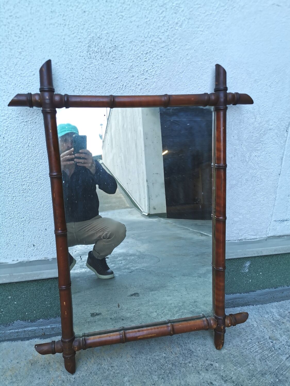 Vintage bamboo mirror (90x80)