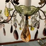 Bronze multicolored Crystal chandelier 1950’s