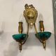 Brass Ceramic Sconces Set of 2 1940’s
