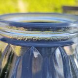 Large Holophane pendant light in clear grooved glass, 1920-30