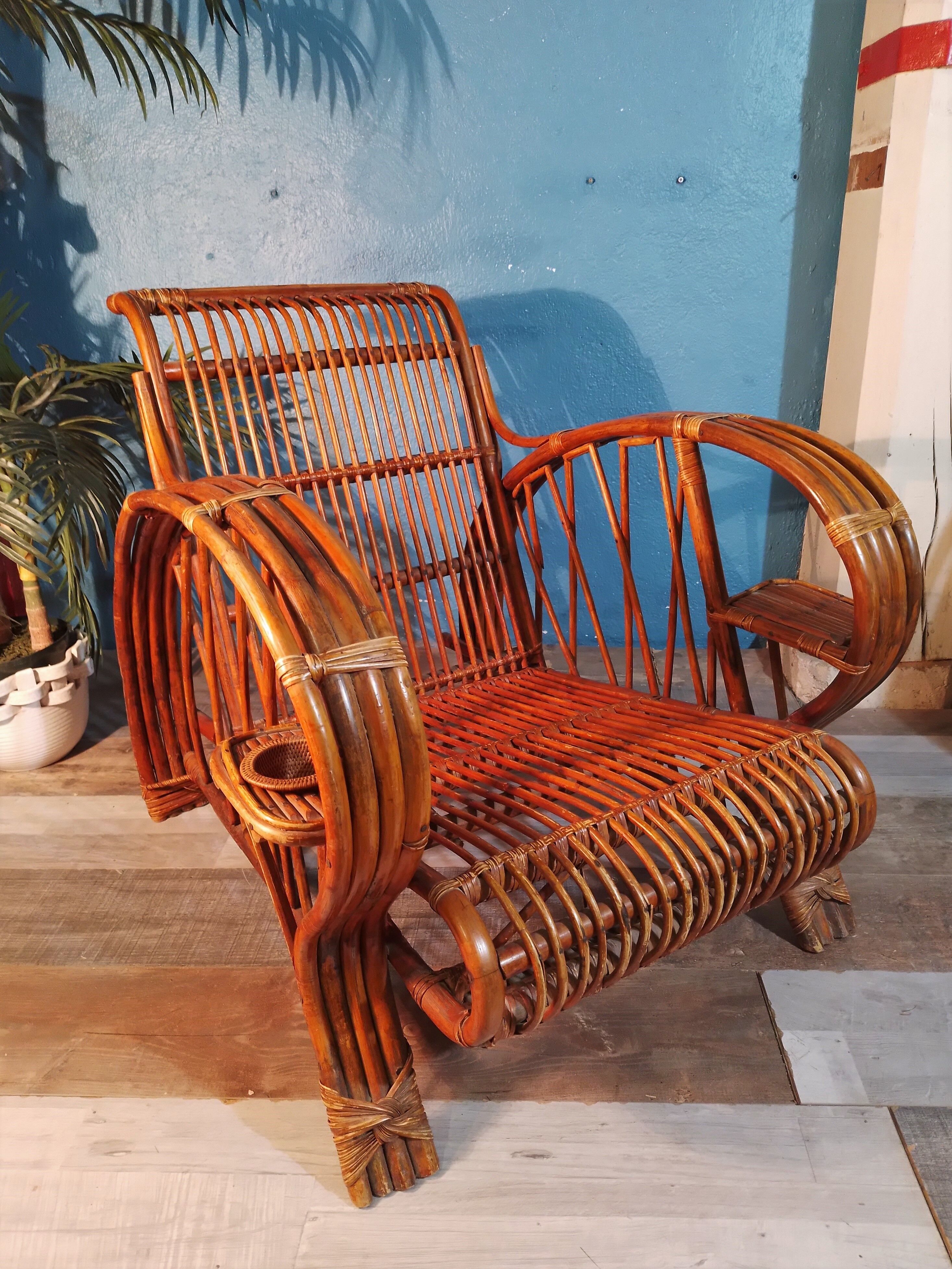 Bamboo armchairs Indochina 1940s