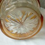 Bohemian crystal vase crystal size yellow color