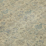 Hand-knotted persian vintage 1970s 291 cm x 374 cm beige wool carpet