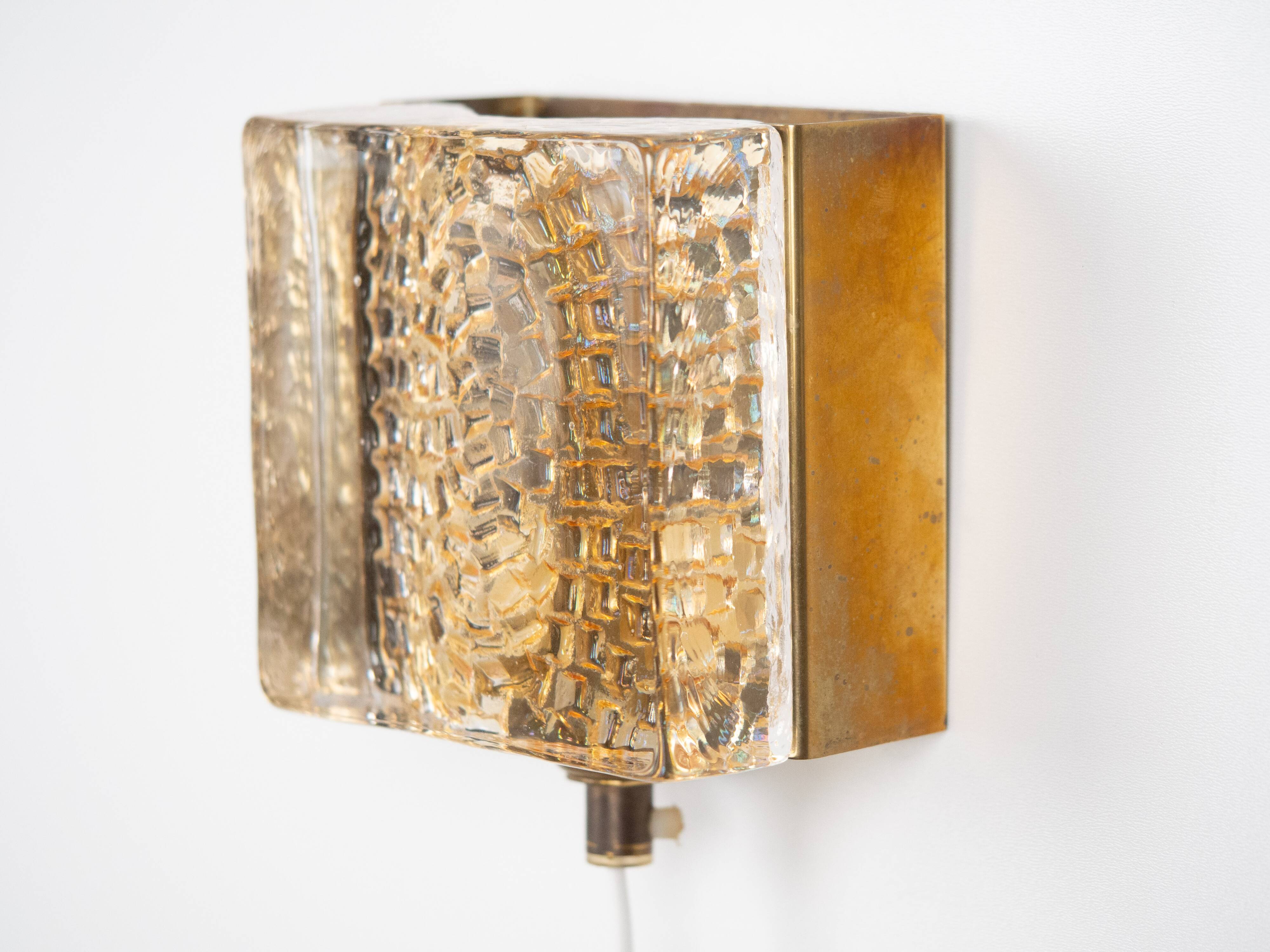 Pair of 2 Danish vintage Kalmar sconces by Vitrika, 1960s