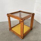 Bedside “cube” side table in pine DLG Regain