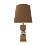 Vintage 1970 lamp in cork & metal