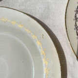 6 opaque porcelain dinner plates, Digoin model "Suzy"