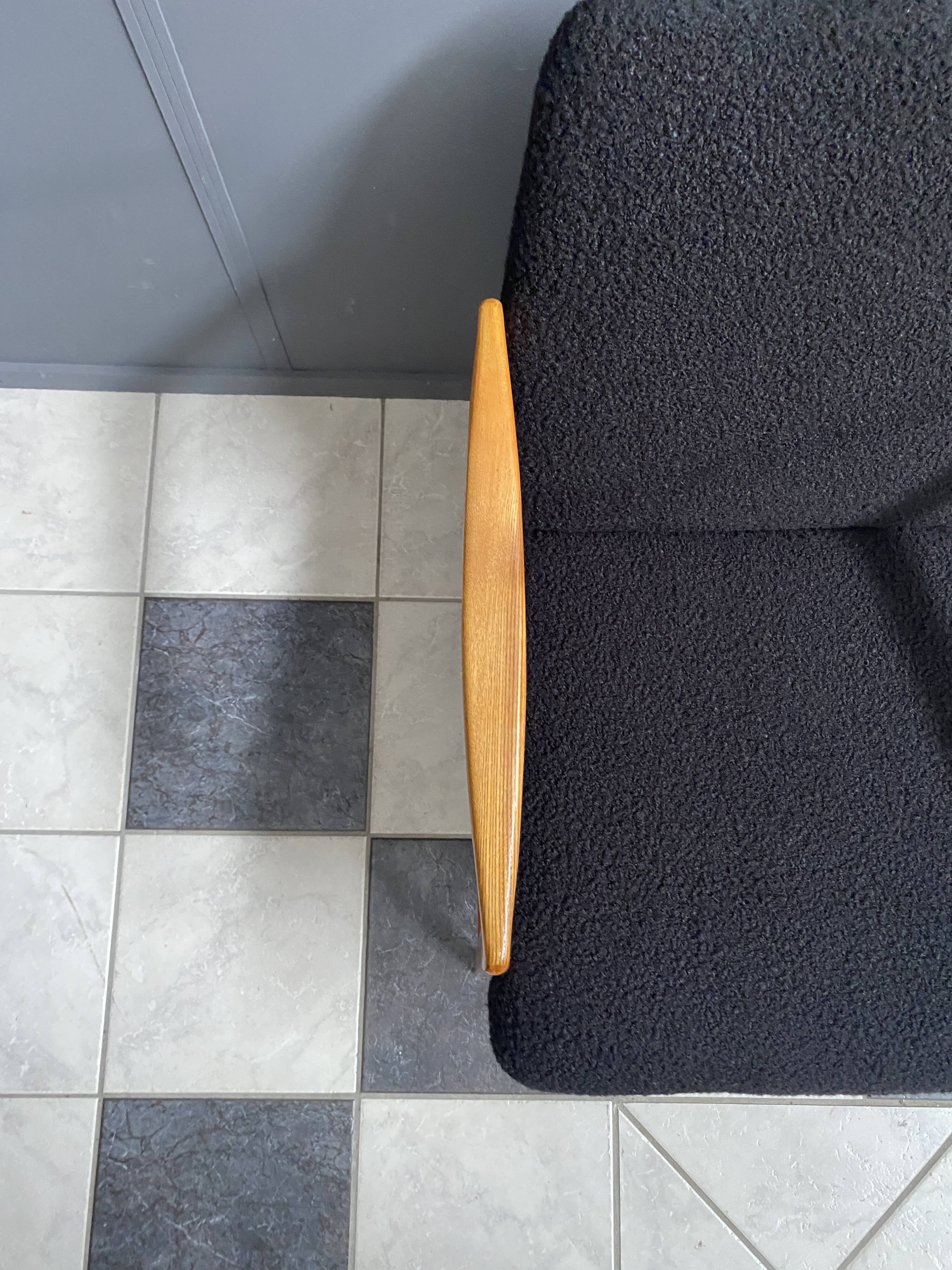 Black Boucle fabric chair 1970s