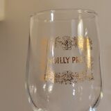 Vintage 10 glasses aperitif Noilly Prat on foot with golden inscription