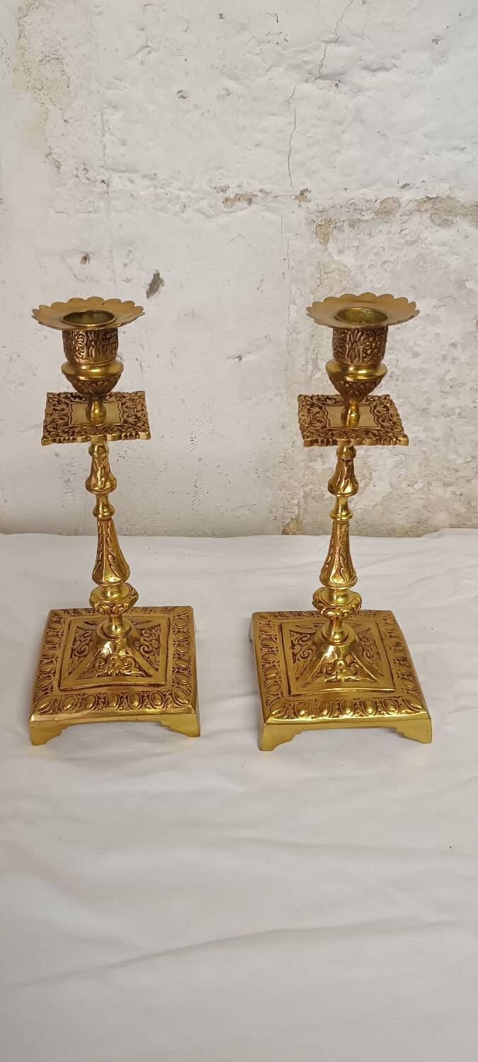 Pair of Victorian candlesticks