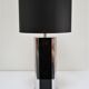 Stainless steel lamp foot and plexiglass black design 70s / 80s