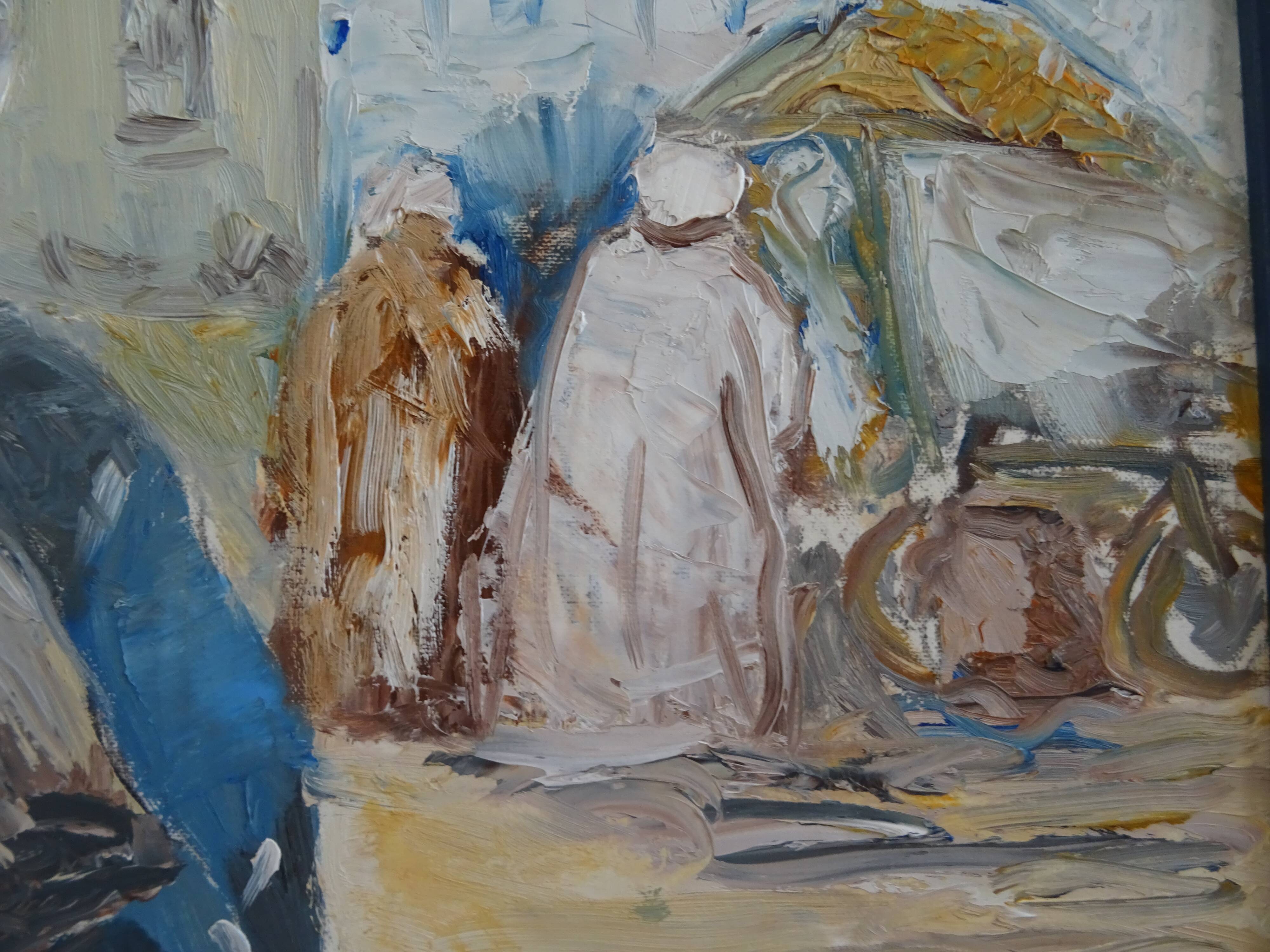 Tableau Orientaliste Signé 68 x 54 cm Afrique du Nord Maghreb