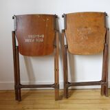 Pair of folding wooden chairs US ARMY World War II