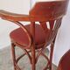 Set of 2 Vintage Bar Chairs: Red Leather Seat, High Pub Stools