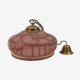 Round purple glass and brass chandelier