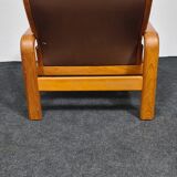 Brown leather Danish design arm chair by I Olsen&son Mobelfabrik