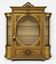 French antique Louis XVI display cabinet in gilded wood with curved glass sides.