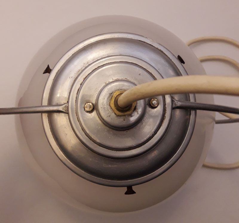 White opaline art deco hanging