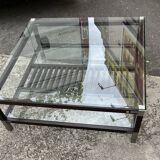 Glass coffee table by Pierre Vandal