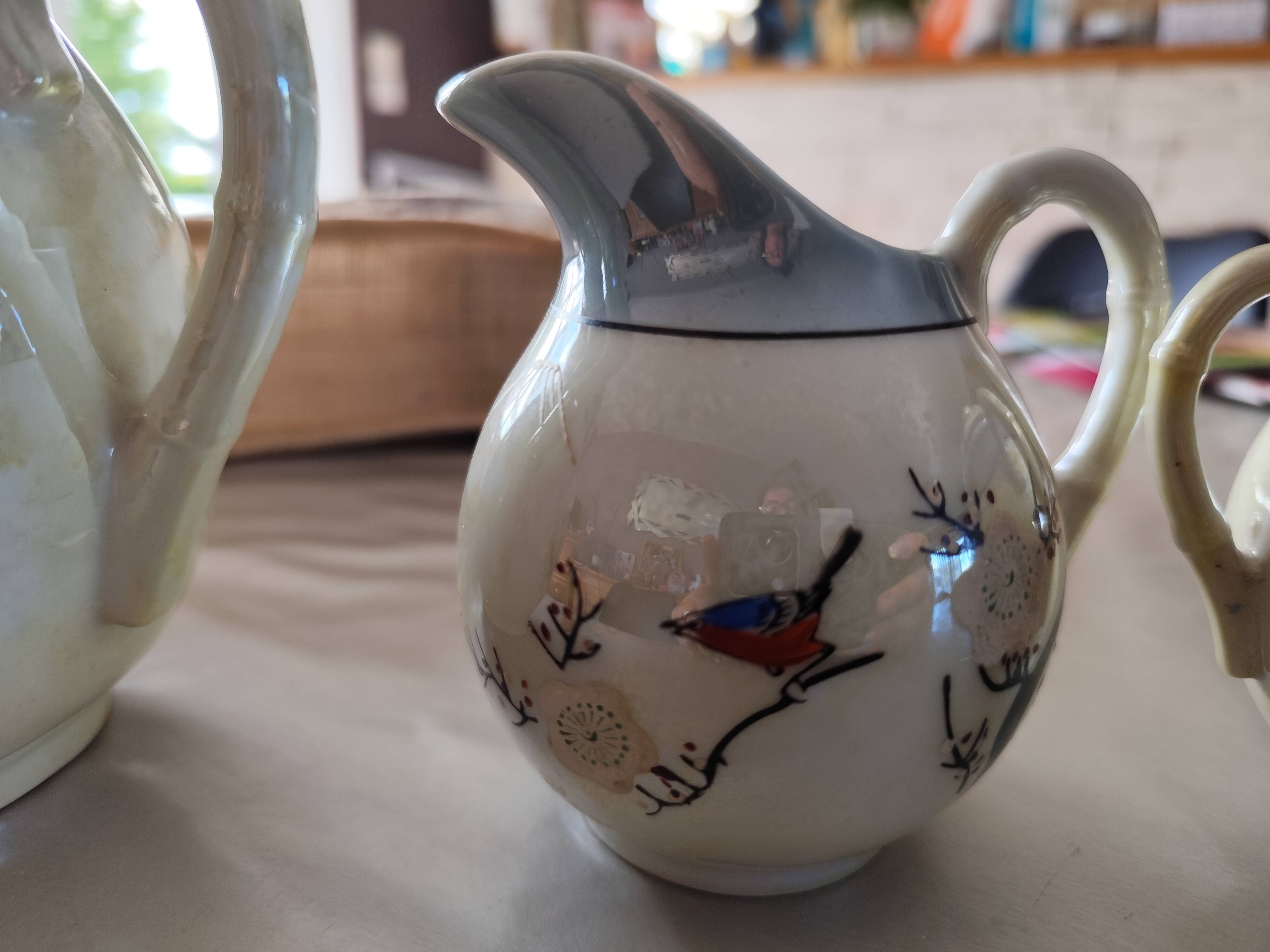 Vintage fine porcelain café/tea service from Japan - Bird decoration