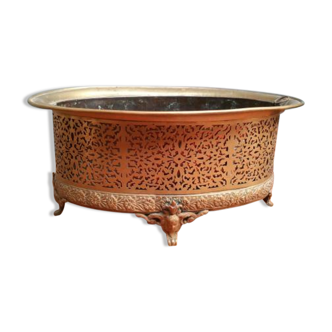 Old brass planter