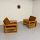 Set of 2 Swedish design pine armchairs by Roland Wilhelmsson, 1970s