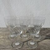 5 cut crystal stemmed glasses