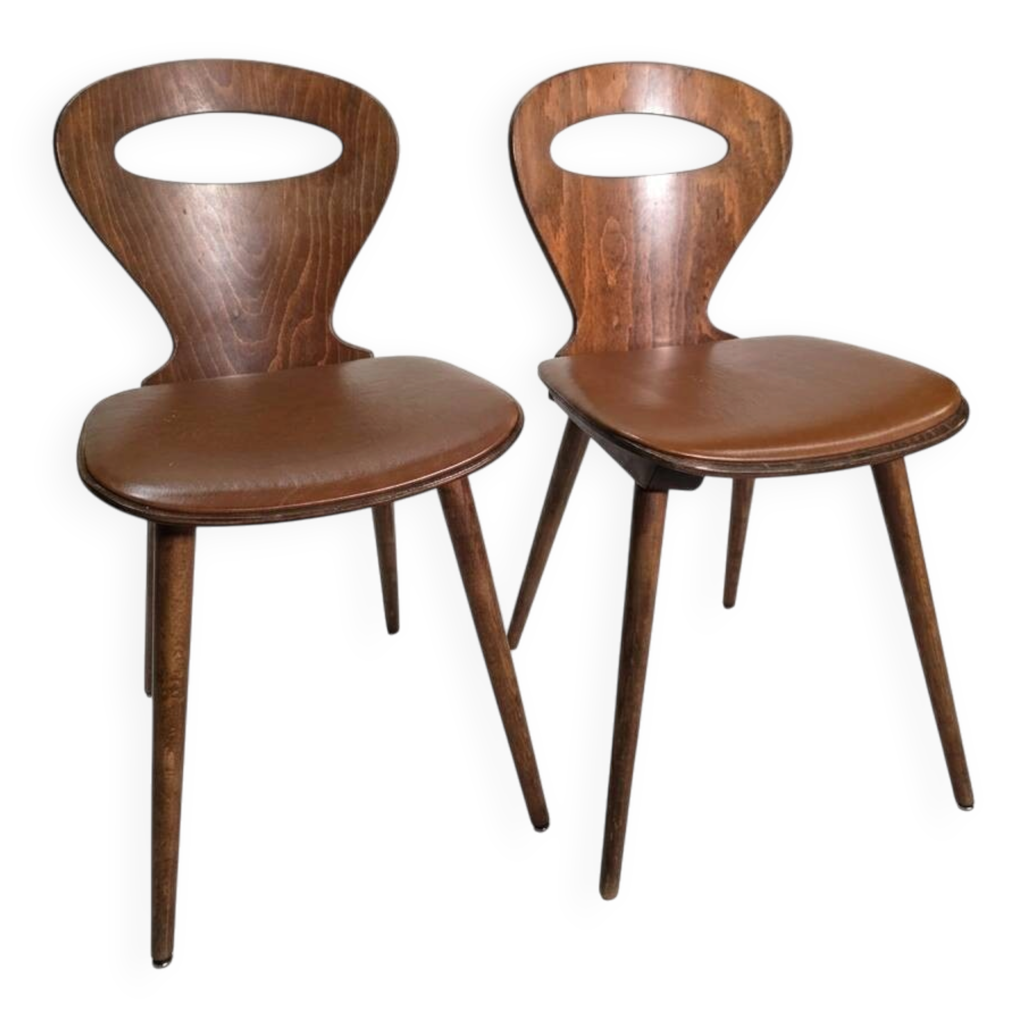 Paire de chaises bistrot "Fourmi" Baumann – Vintage 1960
