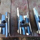 Four 70s chrome wall light