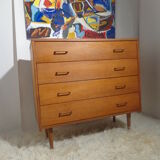 Chest of drawers vintage from the 60s in light wood