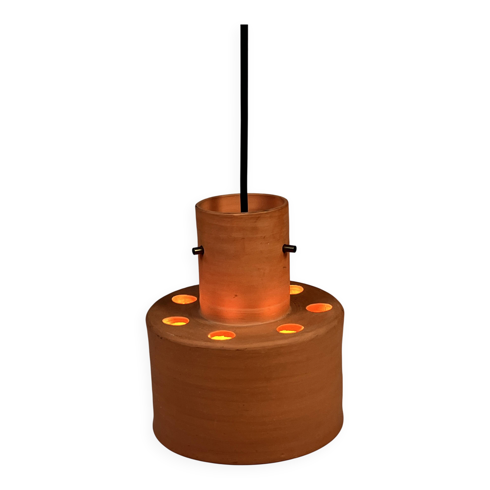 Vintage Hanging Lamp, Artiforte Netherlands, Terracotta, 1950s