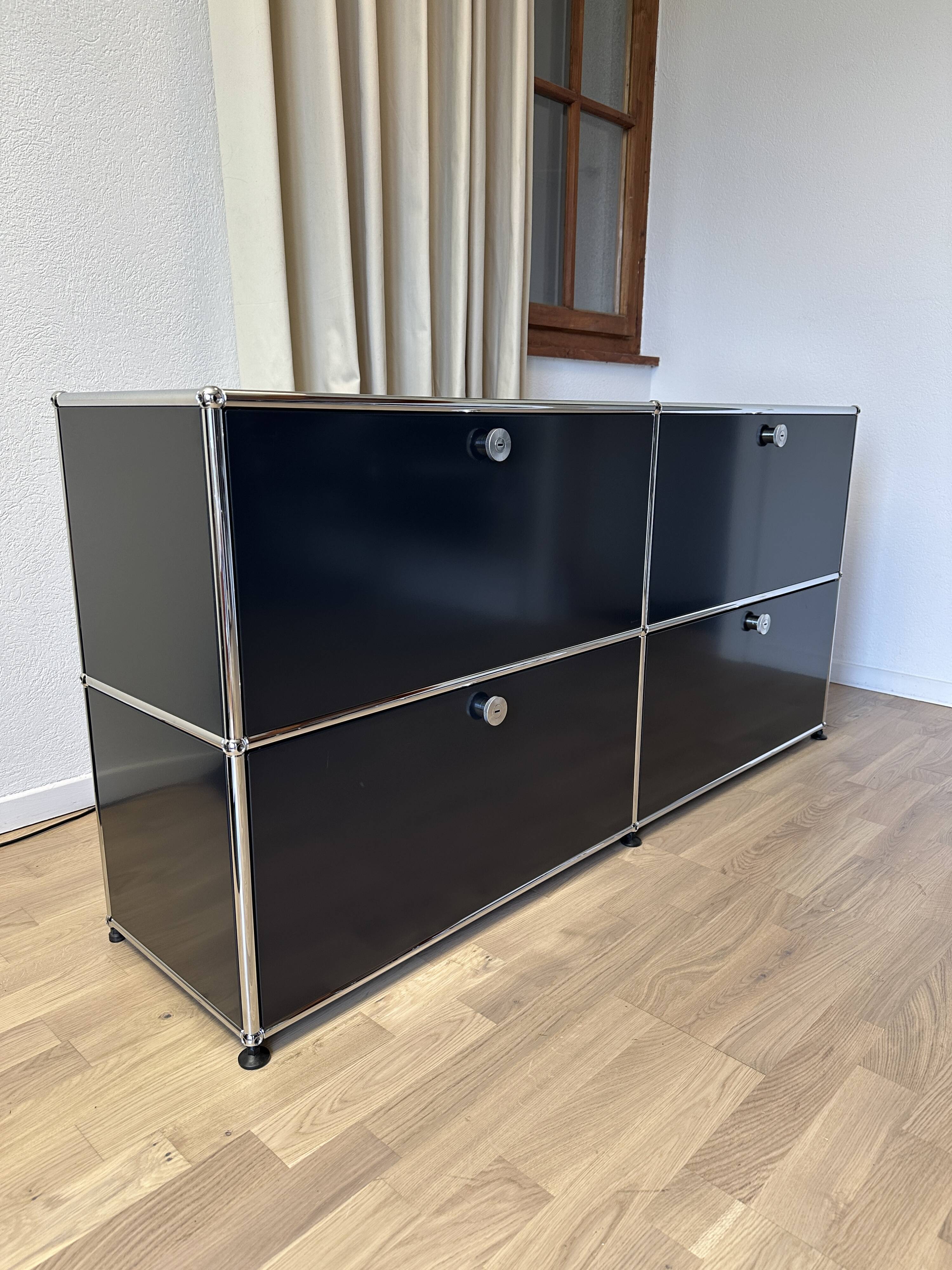 USM Haller Chest of Drawers in Graphite Black 1/2